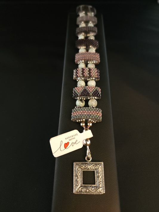 Carrier Bracelet & Necklace - Mauve & Turquoise