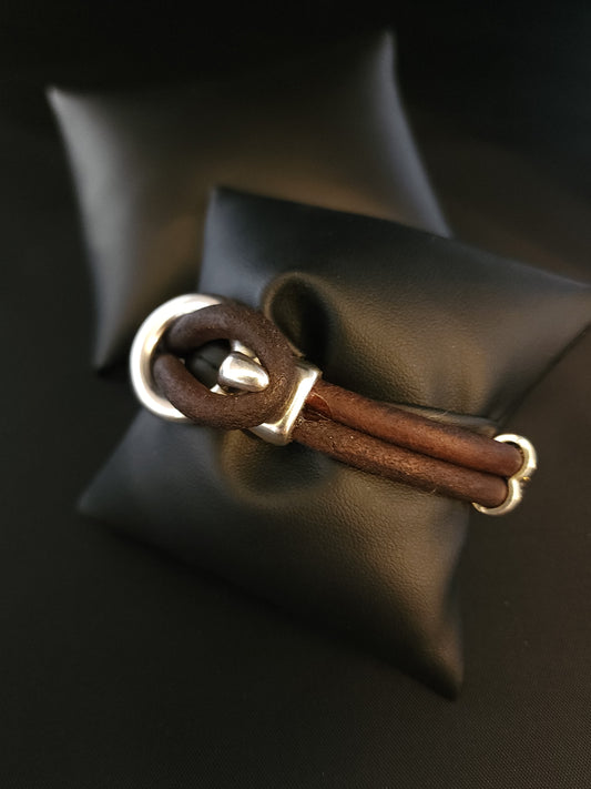 Leather Bracelet - Abstract Diamond