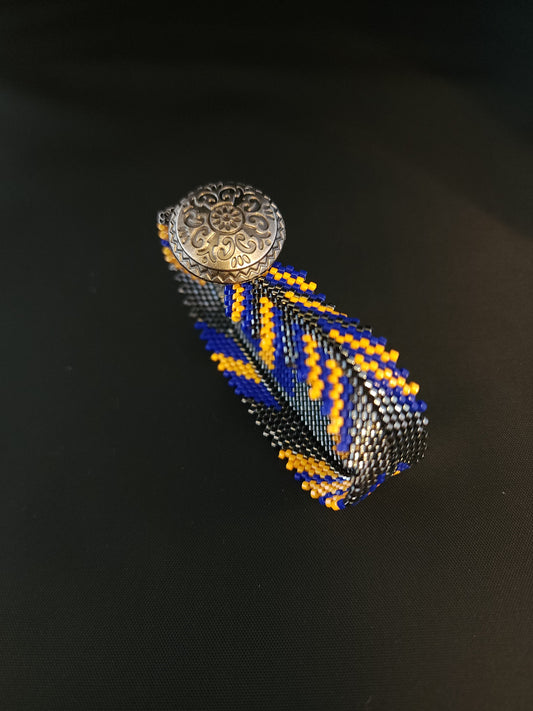 Feather Bracelet - Blue & Yellow