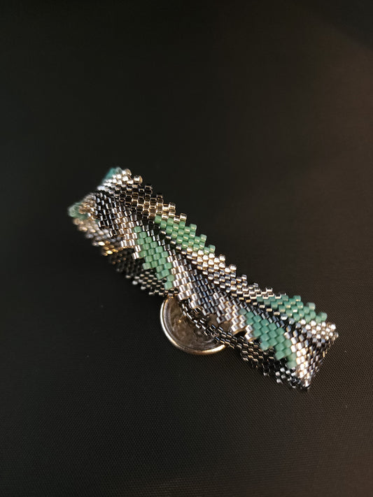 Feather Bracelet - Silver & Turquoise