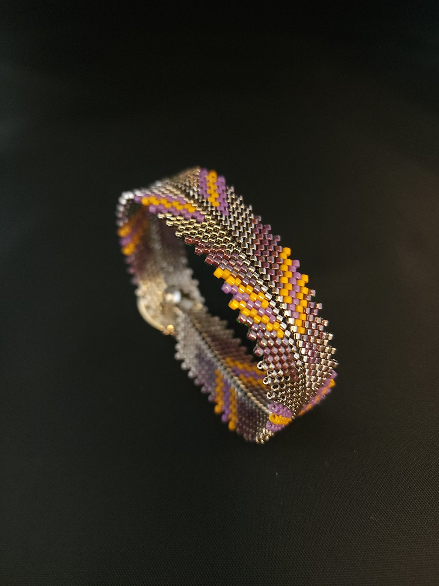 Feather Bracelet - Gold & Mauve