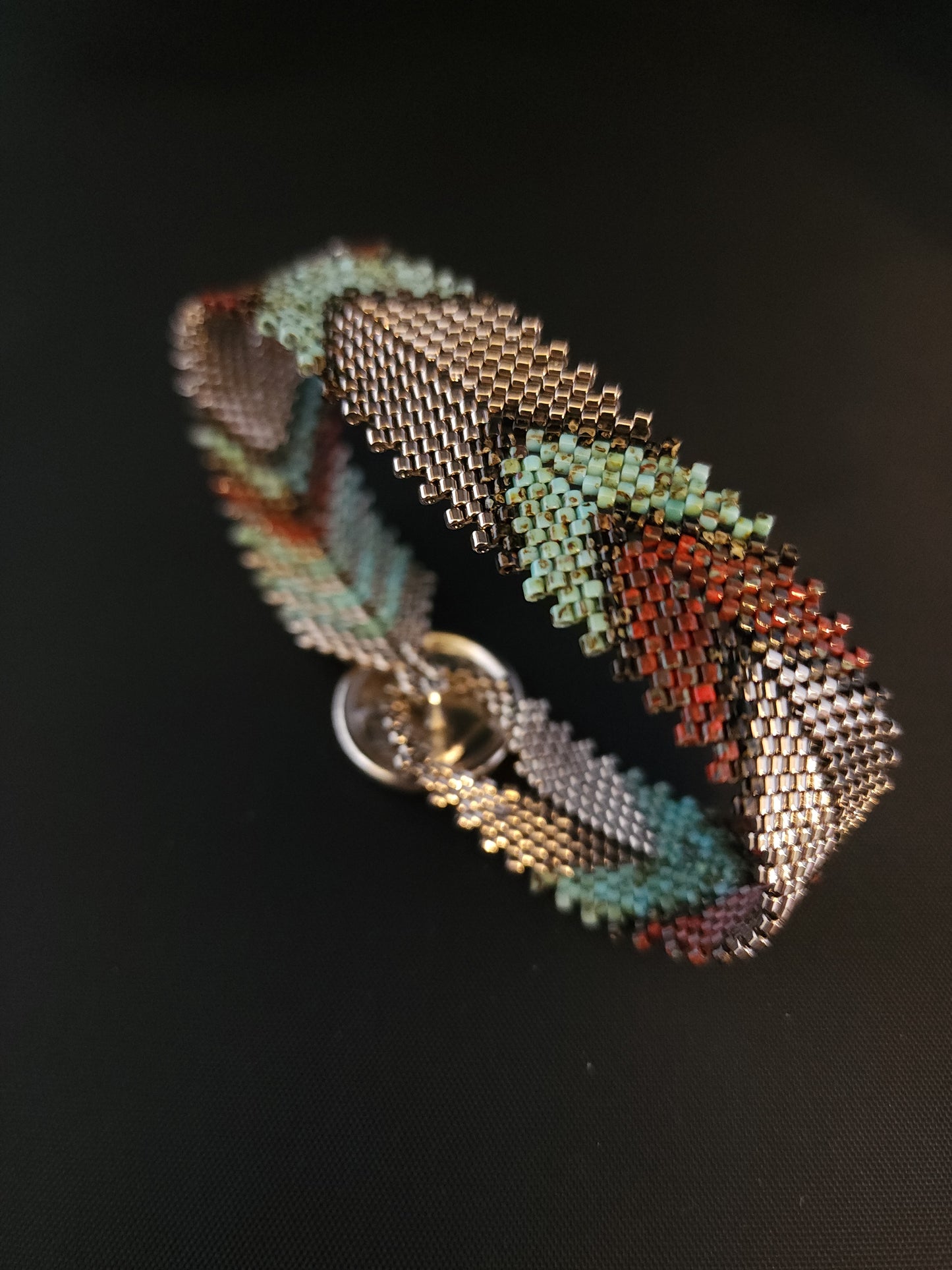 Feather Bracelet - Picasso Turquoise & Red