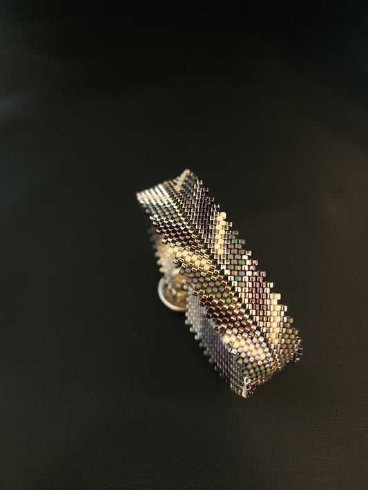 Feather Bracelet - Variegated Purple & Metallic Purple