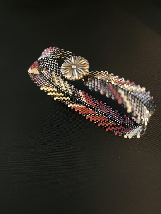 Feather Bracelet - White & Mauve