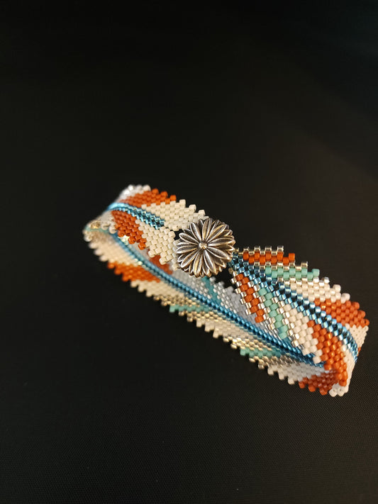 Feather Bracelet - Rust & Turquoise