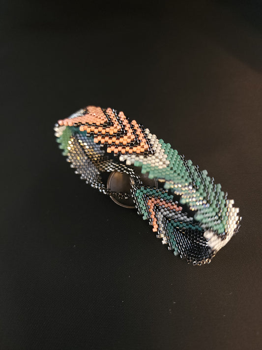 Feather Bracelet - Peach & Turquoise