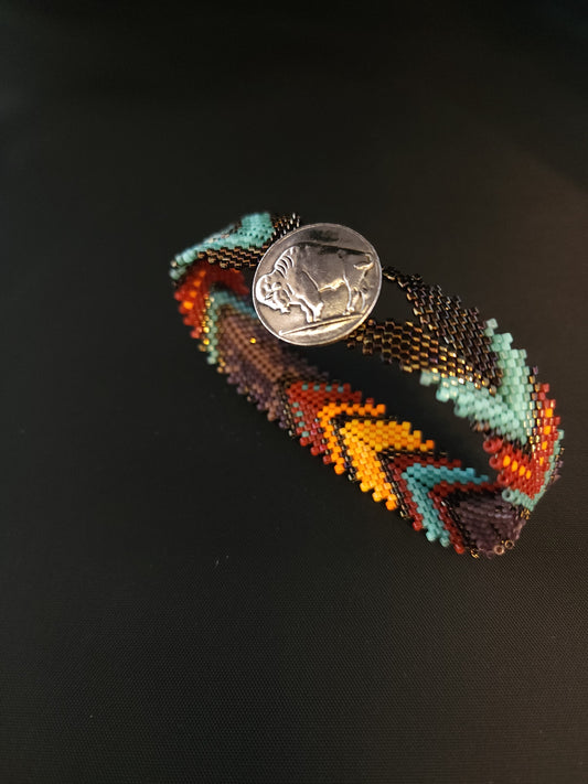 Feather Bracelet - Mexican Serape