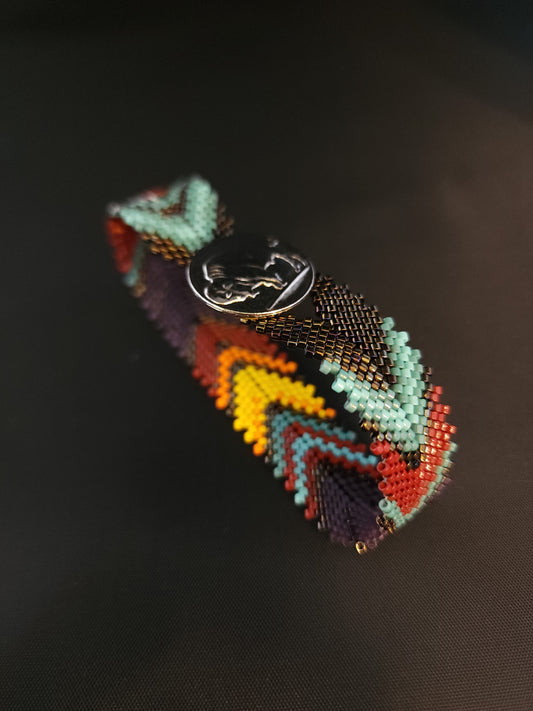 Feather Bracelet - Mexican Serape