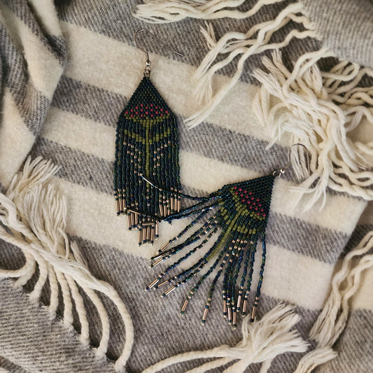 Purple Flower on Metallic Blue