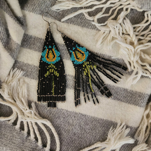 Turquoise Tulip on Black