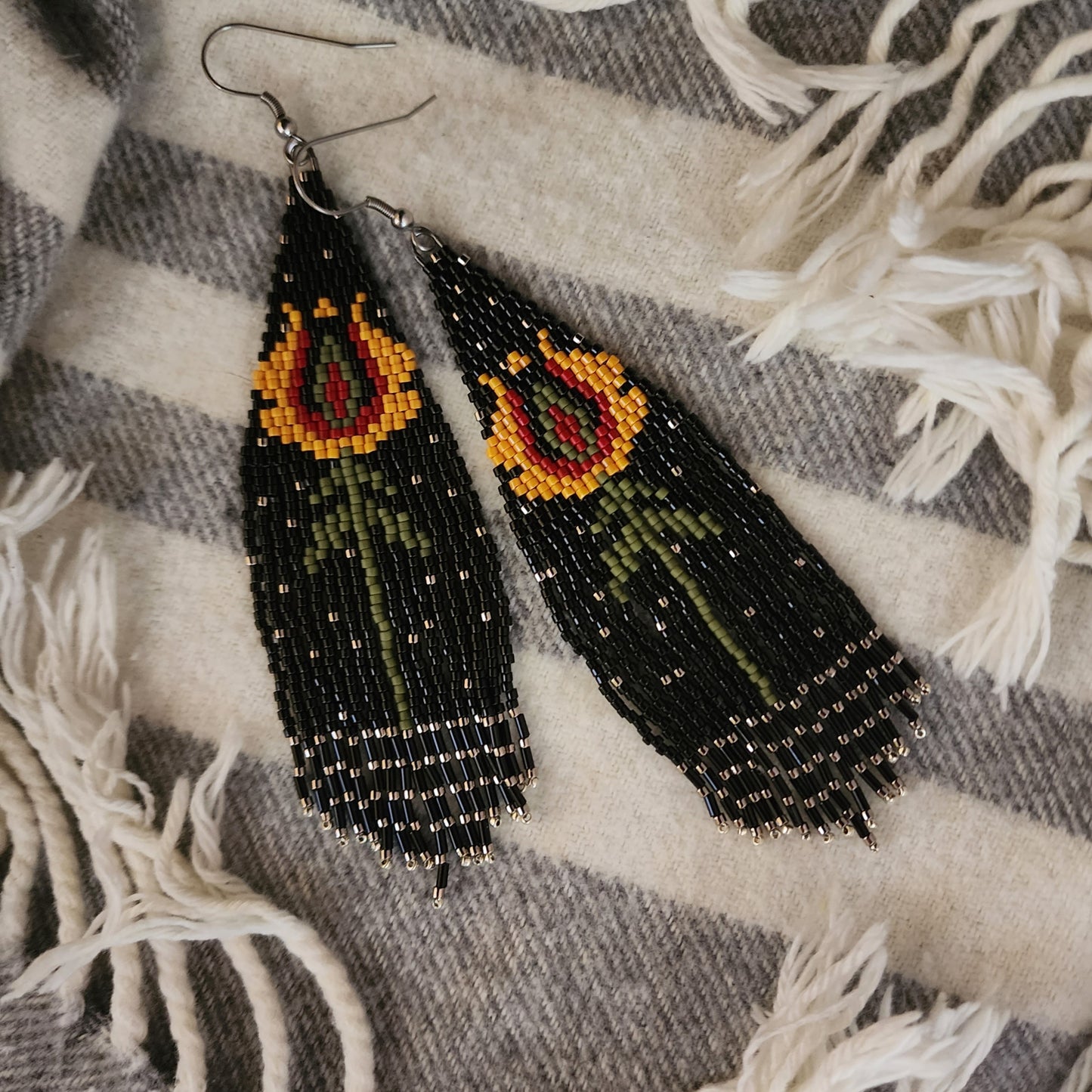 Yellow Tulip on Black