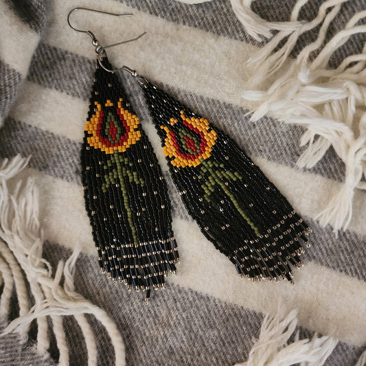 Yellow Tulip on Black