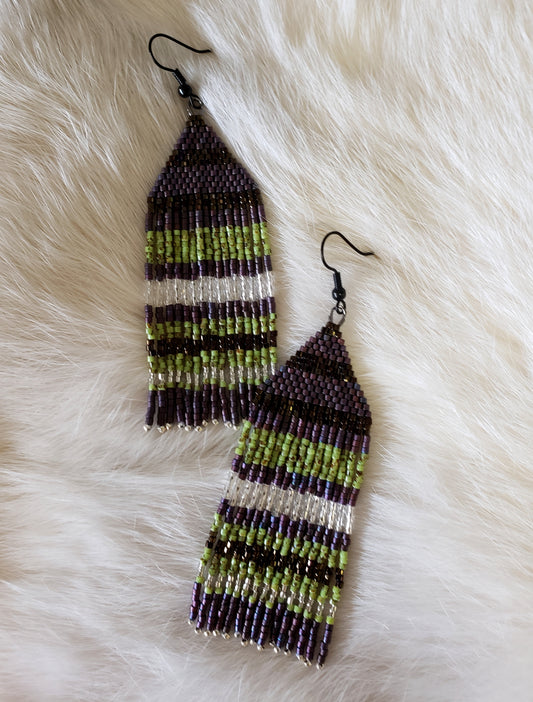 Stripes of Picasso Chartreuse & Purple