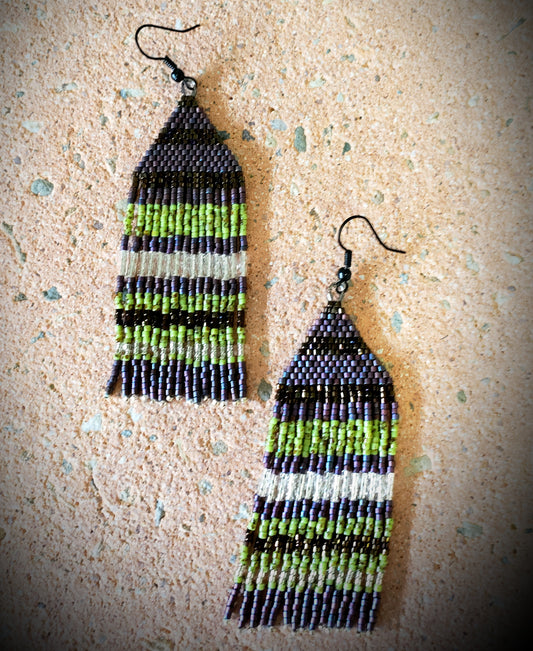 Stripes of Picasso Chartreuse & Purple