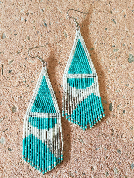 Geometric Turquoise & White