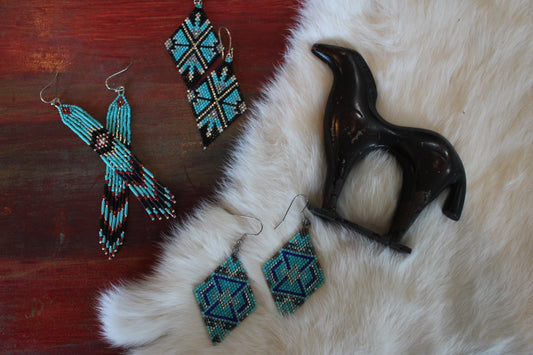 Turquoise & Navy Diamonds