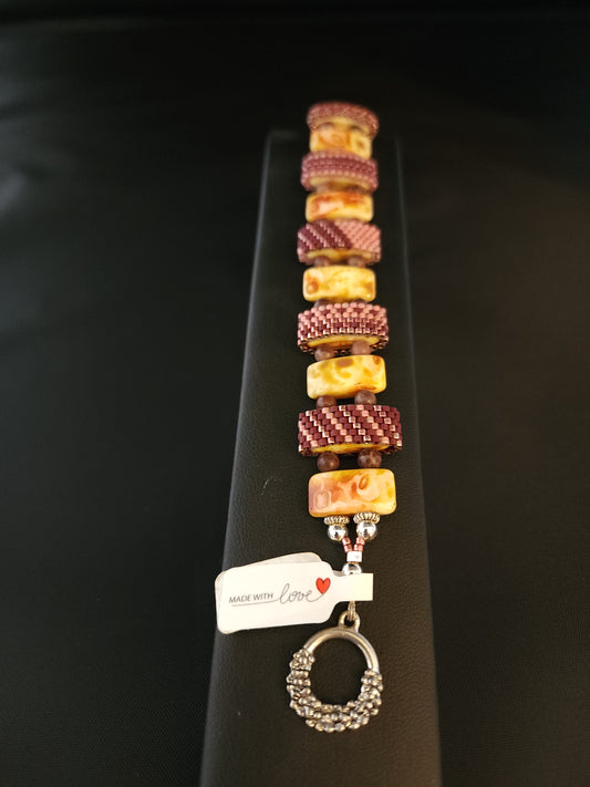 Carrier Bracelet & Necklace - Burgundy & Pink