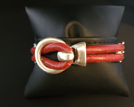 Leather Bracelet - Horse on Turquoise