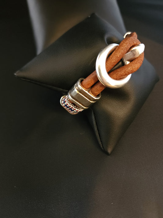 Leather Bracelet - Flag