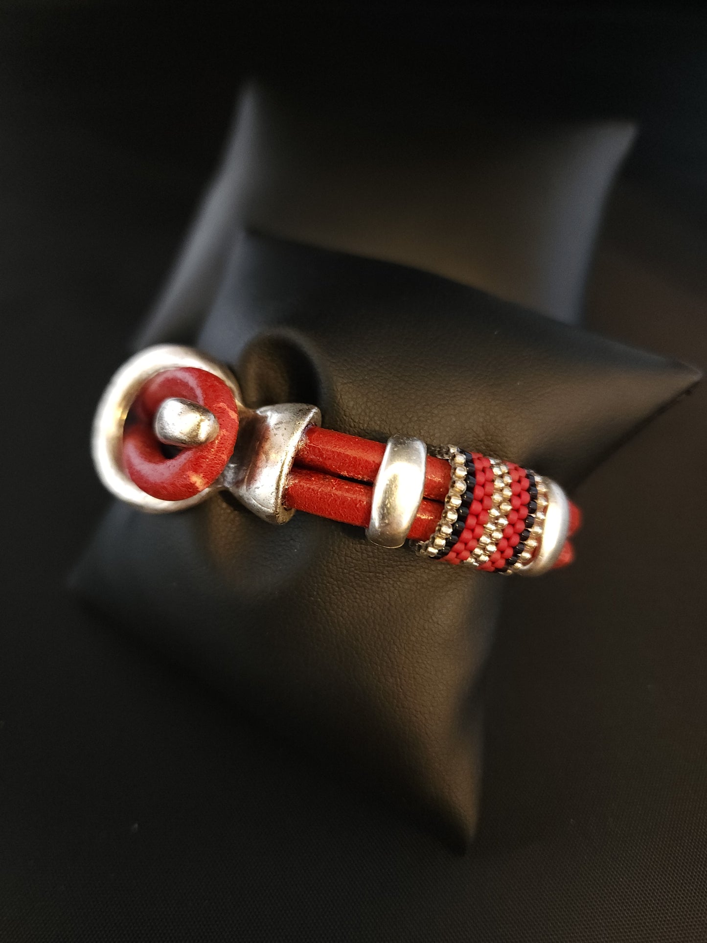 Leather Bracelet - Abstract Diamond