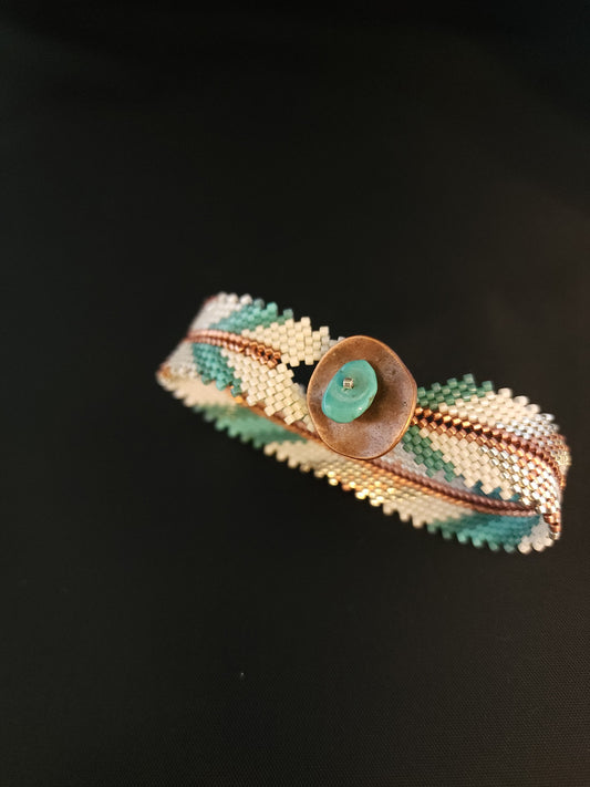 Feather Bracelet - Copper & Turquoise
