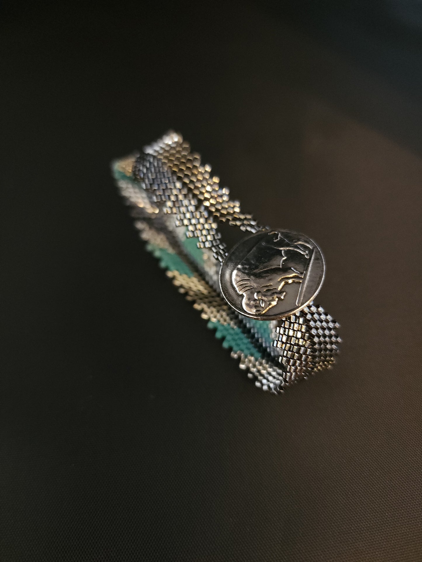 Feather Bracelet - Silver & Turquoise