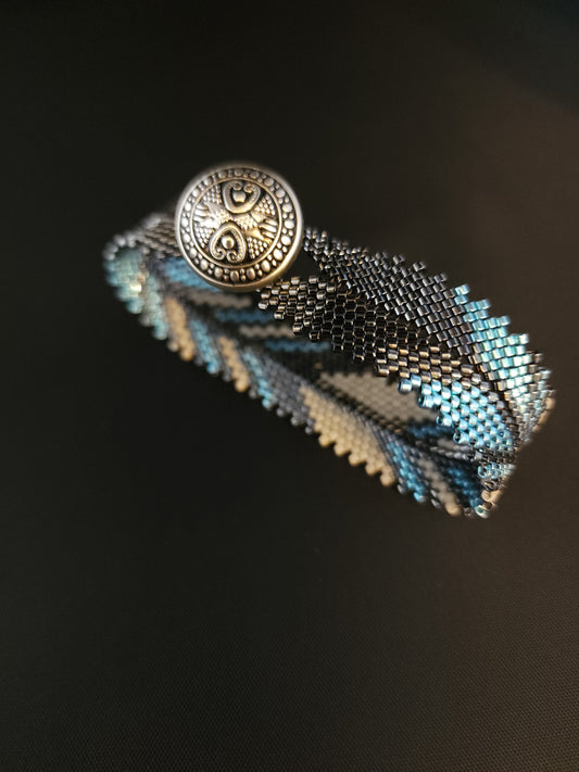 Feather Bracelet - Metallic Turquoise