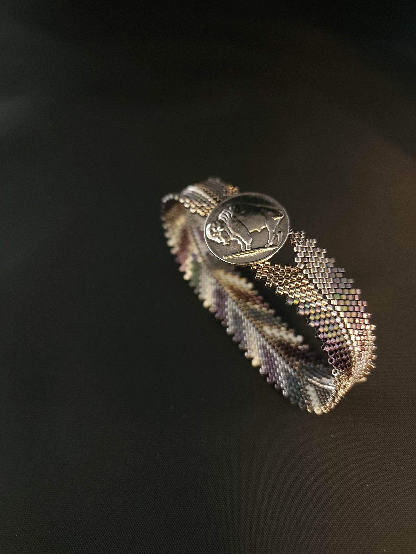 Feather Bracelet - Variegated Purple & Metallic Purple