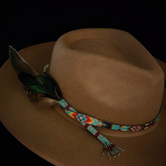 Feather Holder - Turquoise Stripe