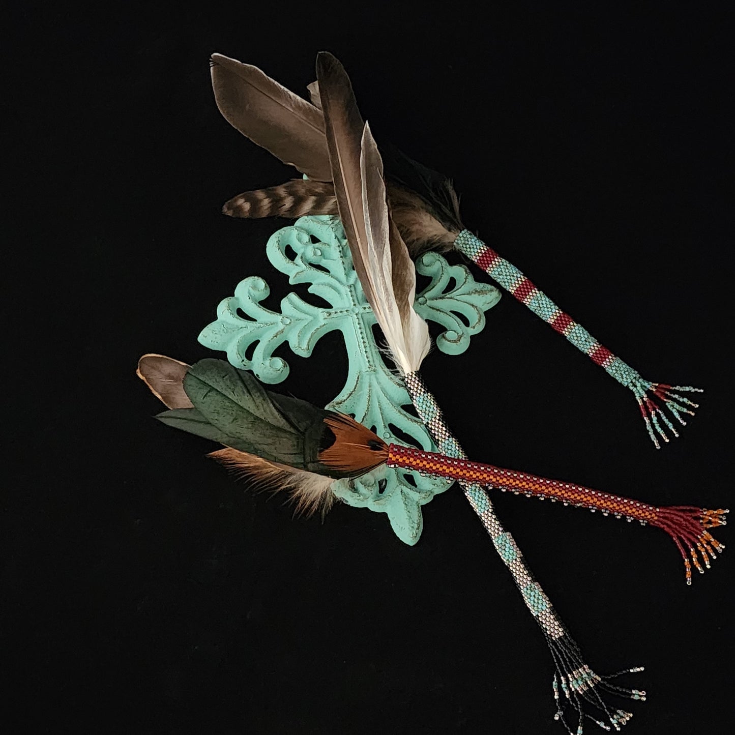 Feather Holder - Sienna & Ox Blood