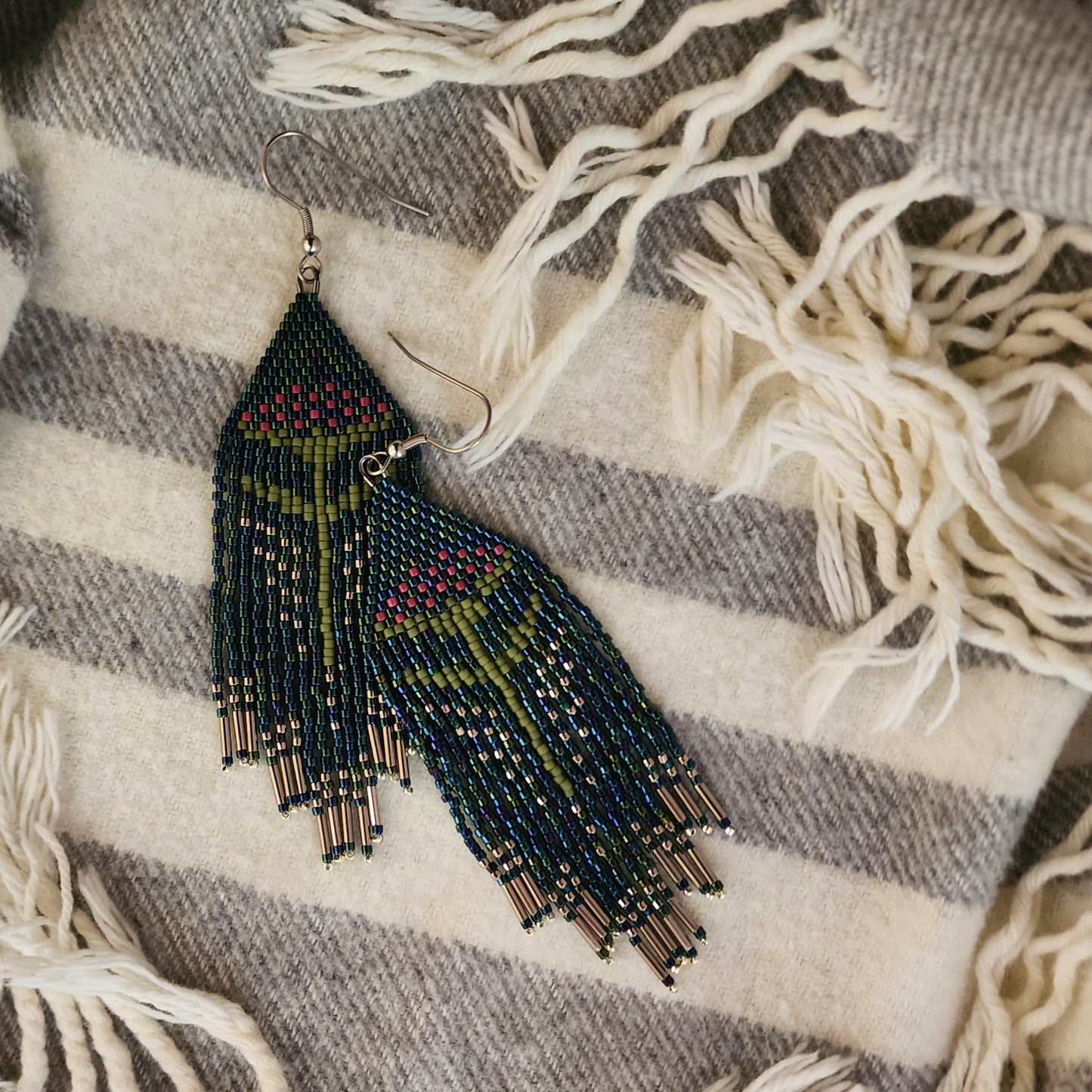 Purple Flower on Metallic Blue