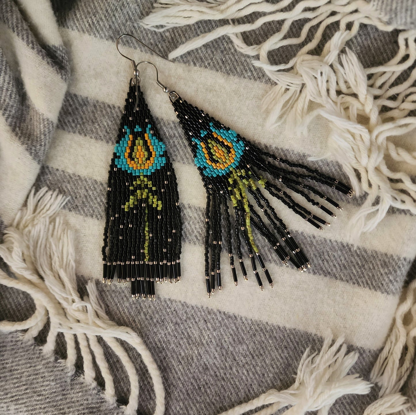 Turquoise Tulip on Black