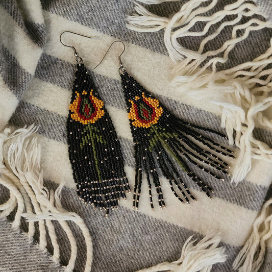 Yellow Tulip on Black