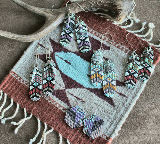 Turquoise & Red Feather w/ Jasper Spirit Bears