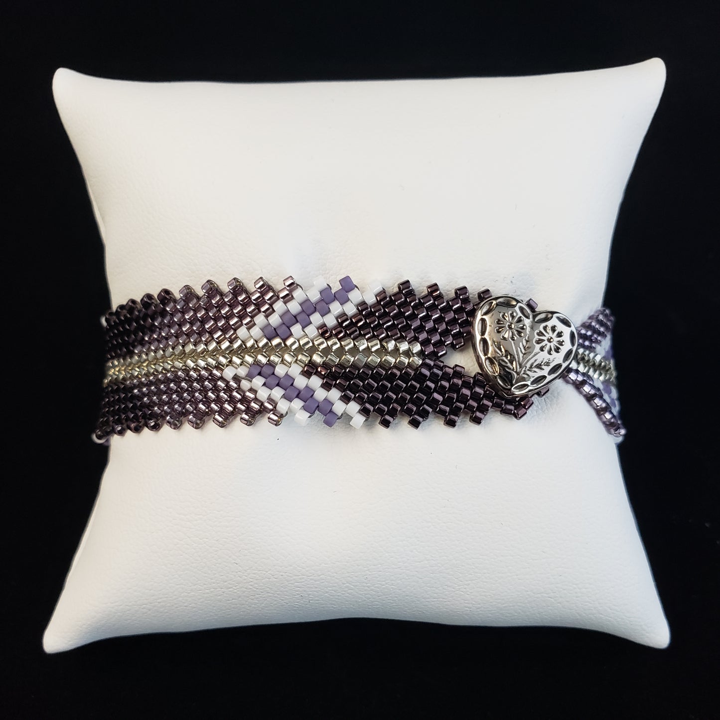 Purple Metallic & Heart Feather