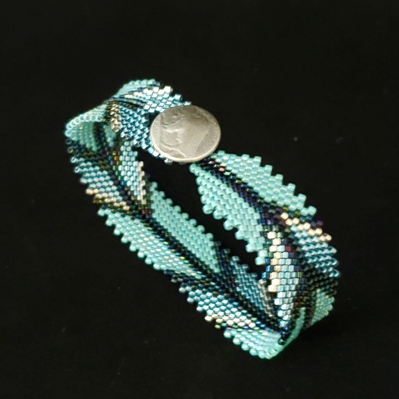 Turquoise & Metallic Feather